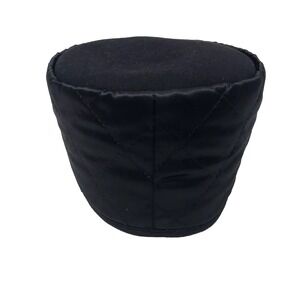 Vintage Krizia by Borsalino Islamic Cap Mens One Size Black Quilted Satin